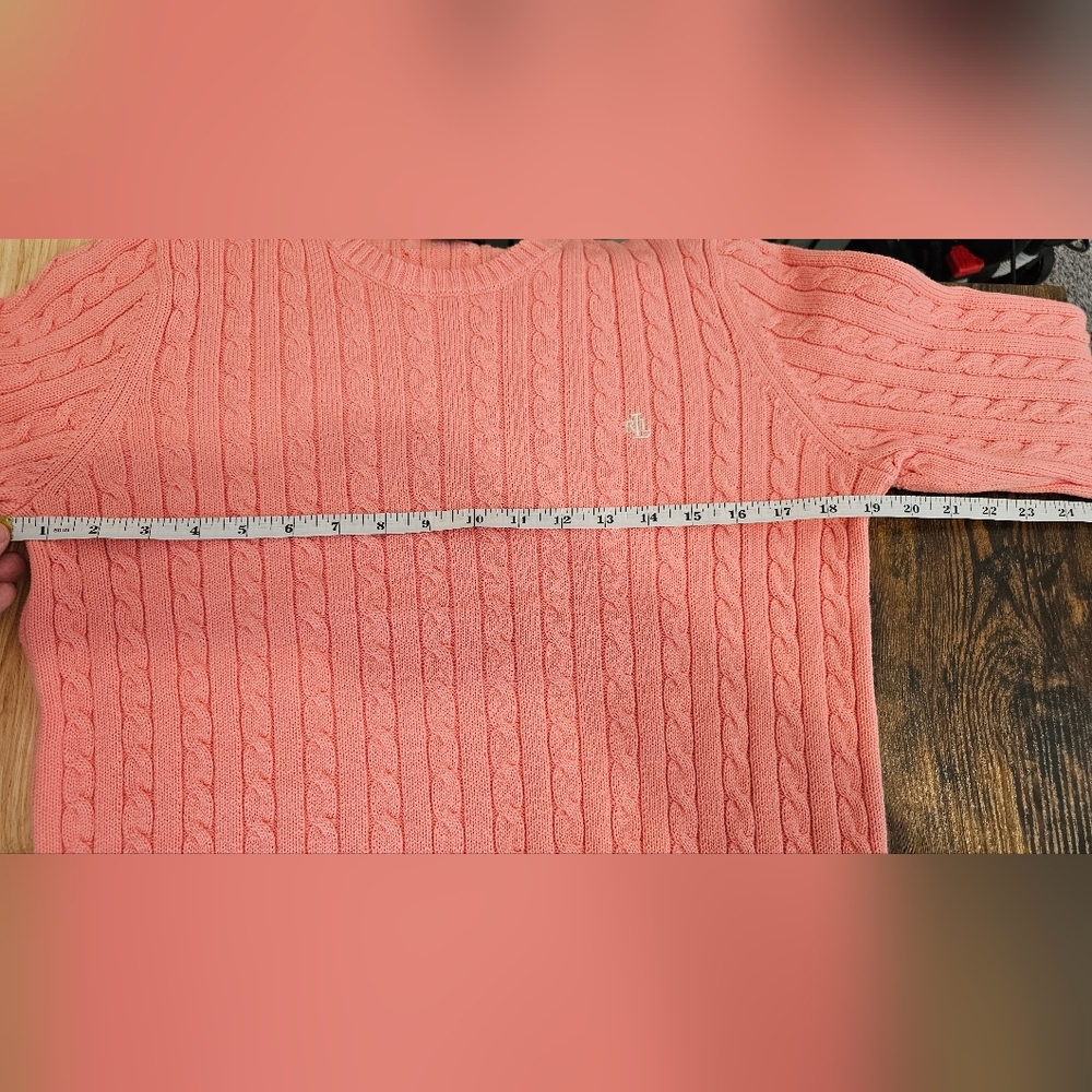 Lauren Ralph Lauren Women's Light Pink Knit Y2K Sweater Size--M - Picture 10 of 12